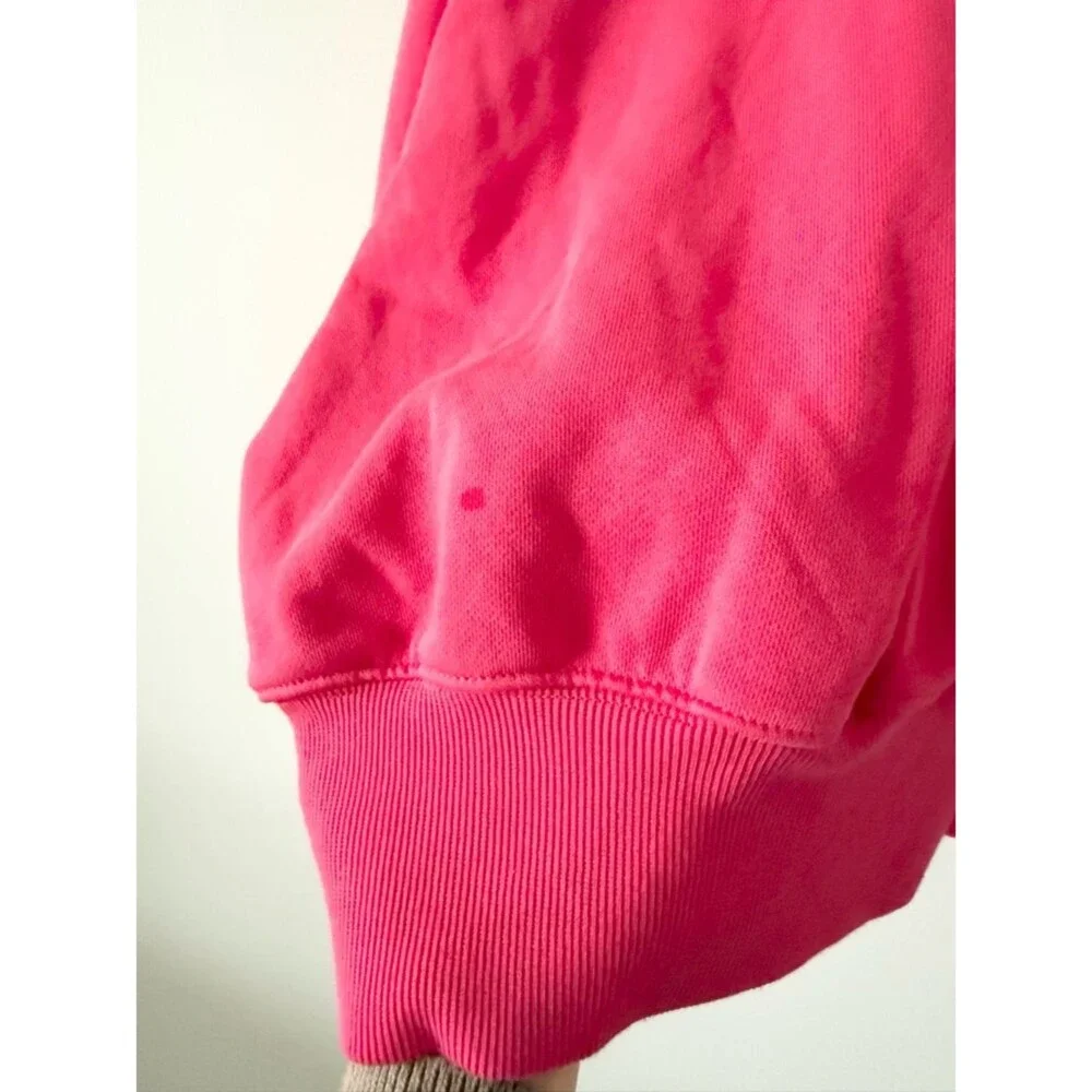 Fabletics Hot Pink Year Round Terry Crewneck Sweatshirt Size S Relaxed Fit - Picture 8 of 8